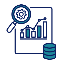 Icon Dokument mit Graphen und Daten